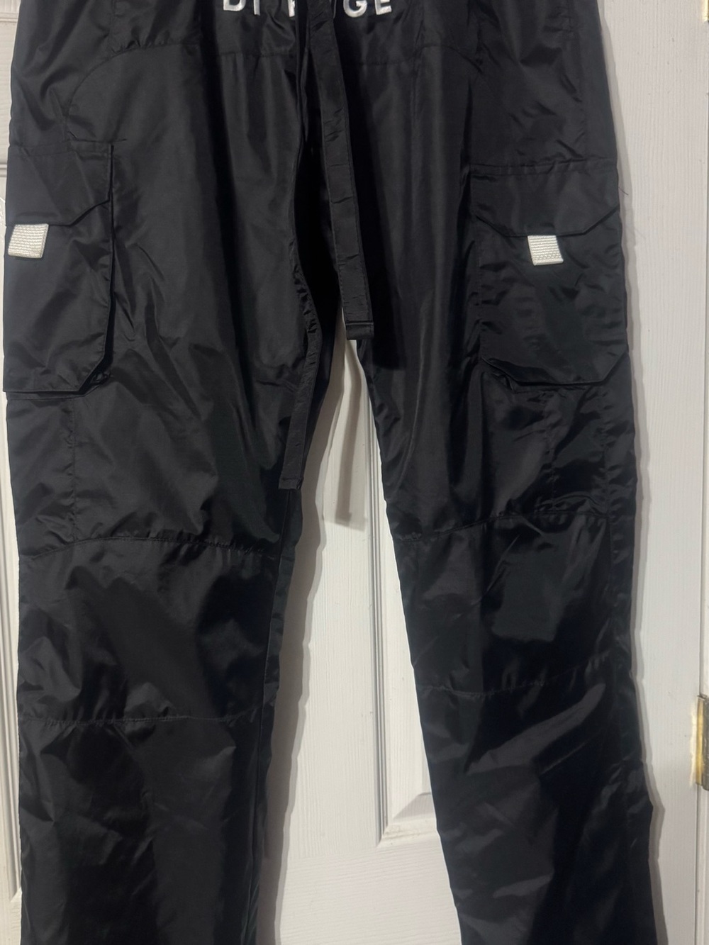 Milano Di Rouge Black Cargo Track Pants with Reflective Tabs